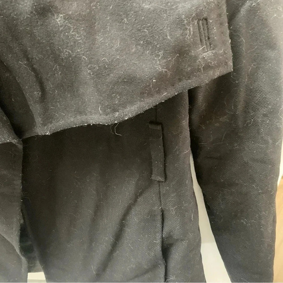 Ted Baker Black Virgin Wool Drape Wrap Coat - Picture 13 of 14